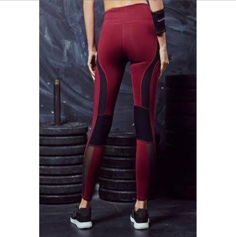 Free People Movement Cool Rider Leggings Burgundy and Black Size S